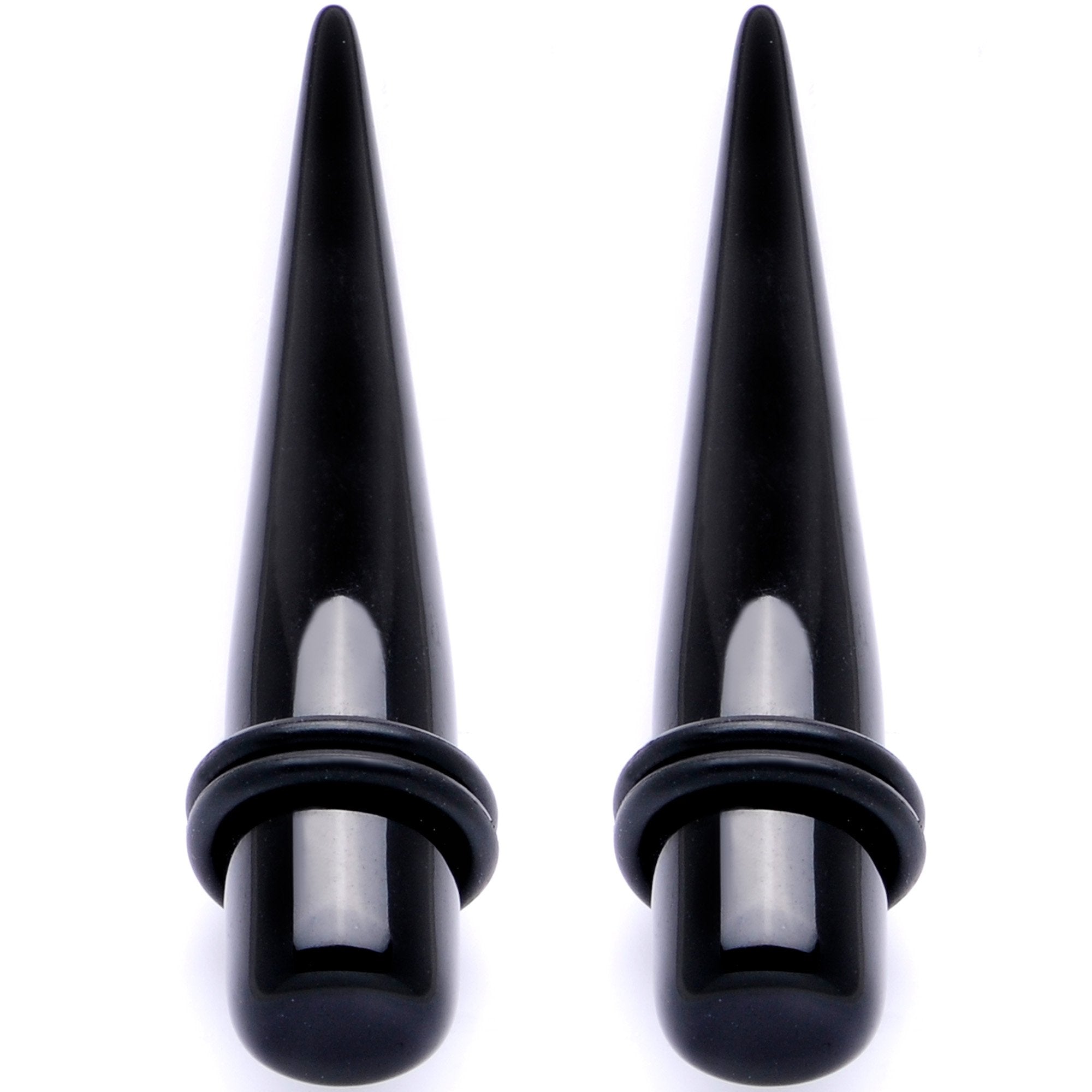 BodyCandy Lightweight Black Acrylic Straight Taper Set 10mm to 25mm — lifestyle context