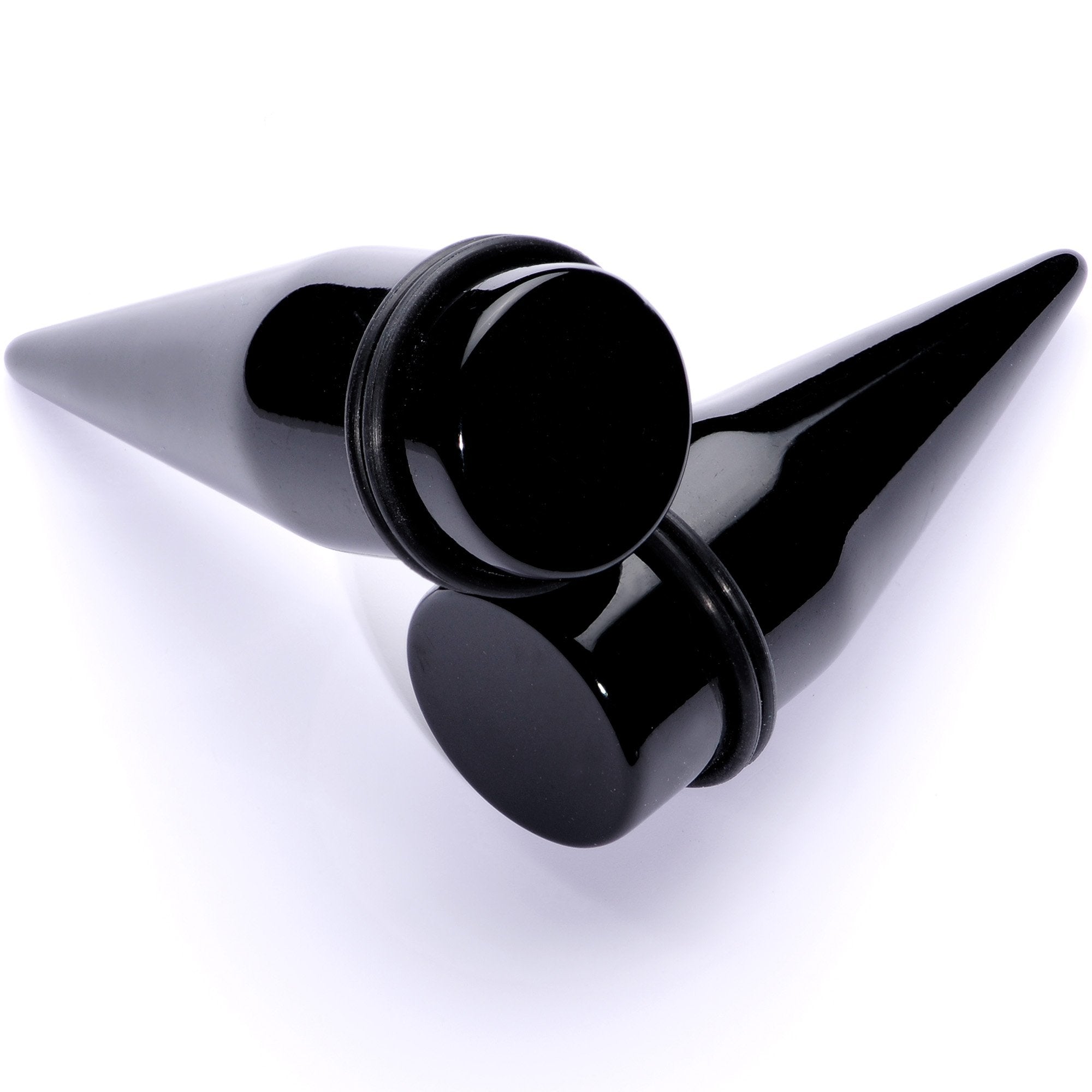 BodyCandy Lightweight Black Acrylic Straight Taper Set 10mm to 25mm — packaging