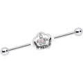 BodyCandy 14G Pink Gem Flower My Sunshine Straight Industrial Barbell 38mm — main product shot