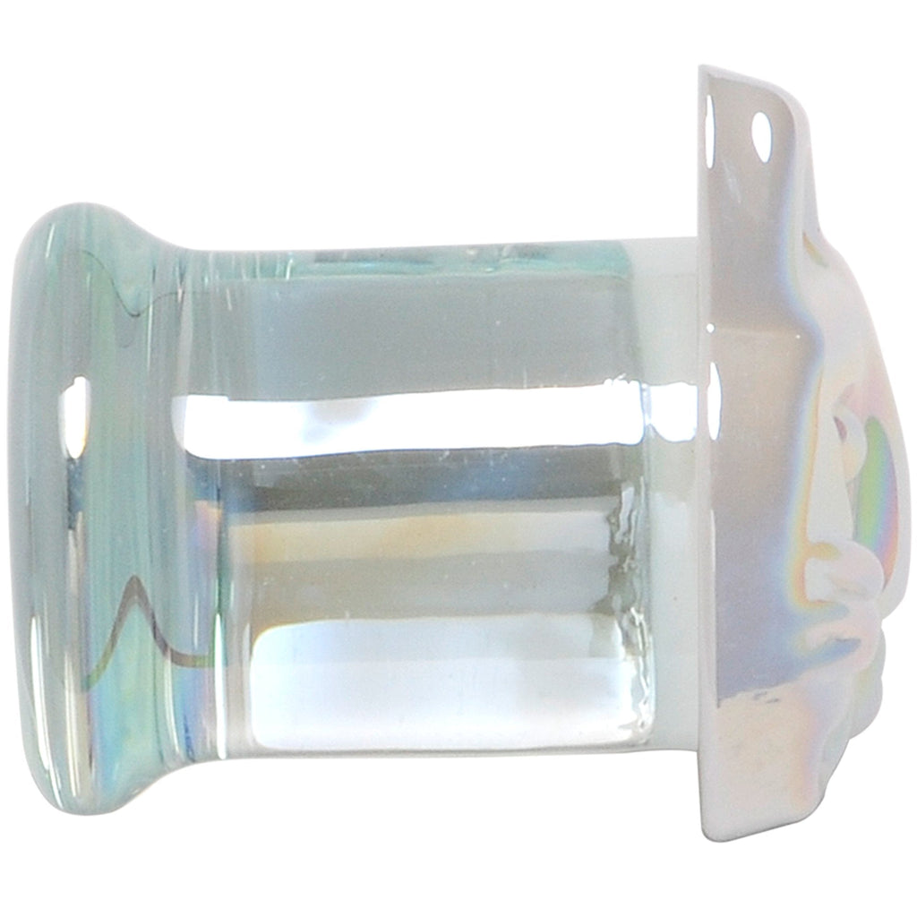 BodyCandy Aurora White Glass Double Flare Kitty Cat Plug Set 6mm to 25mm — detail close-up