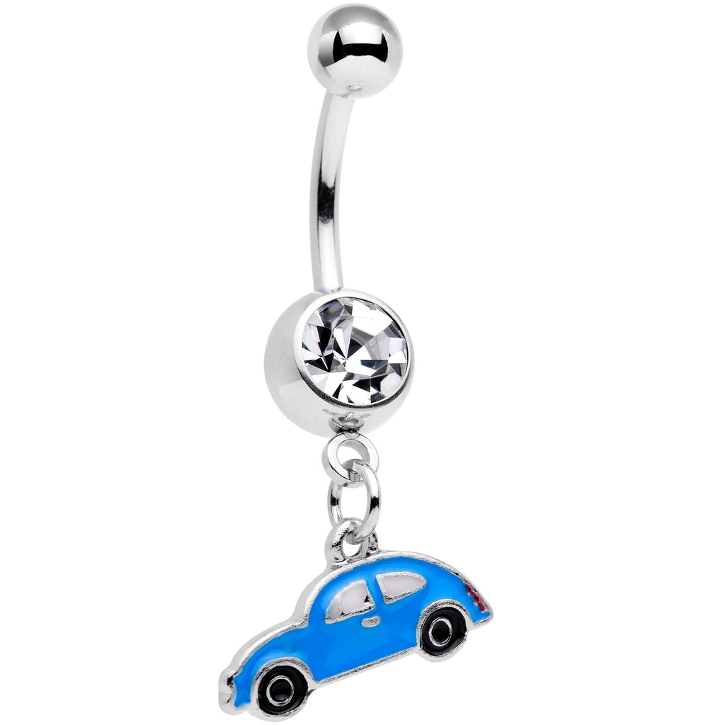 BodyCandy Clear Gem Little Blue Buggy Dangle Belly Ring — main product shot