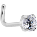 BodyCandy 20G 1/4 Clear 3mm CZ Gem Grade 23 Titanium L Shaped Nose Ring — main product shot