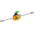 BodyCandy 14G Spider Jack O Lantern Straight Industrial Barbell 38mm — main product shot