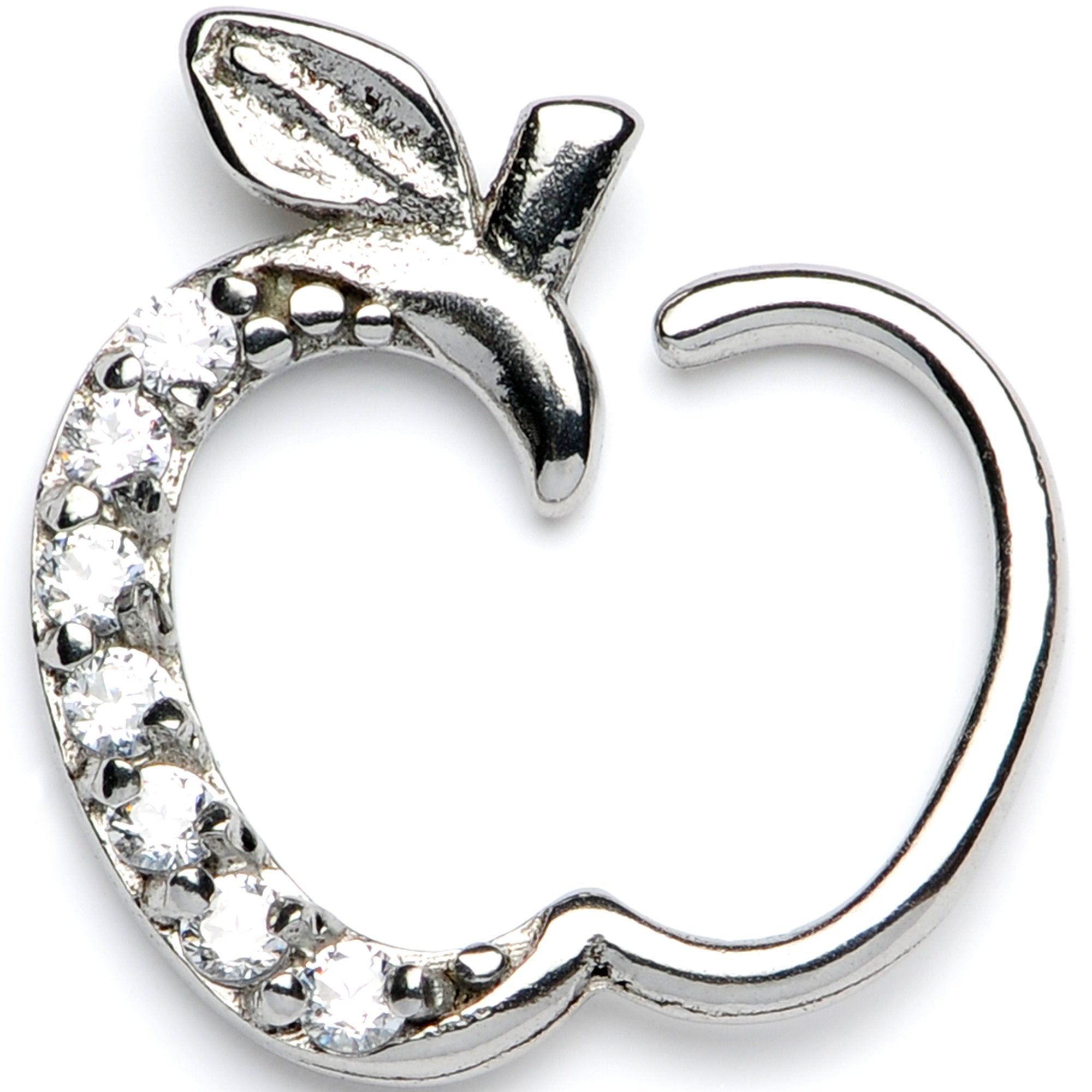 BodyCandy 16G 3/8 Clear CZ Gem Tasty Treat Right Apple Closure Ring — main product shot