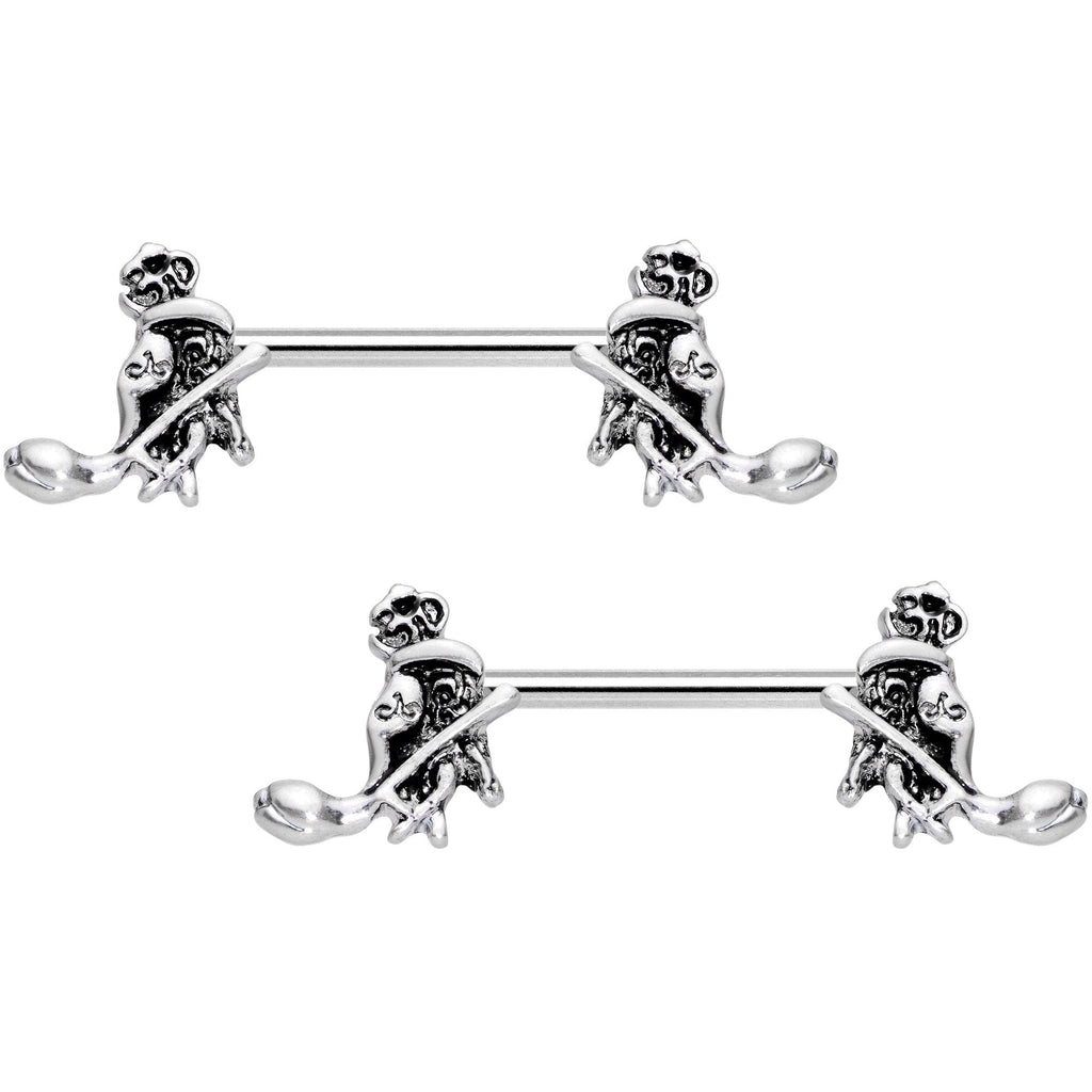 BodyCandy 14G 9/16 Hamsa Hand Flower Barbell Nipple Ring Set — main product shot