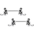 BodyCandy 14G 9/16 Hamsa Hand Flower Barbell Nipple Ring Set — main product shot