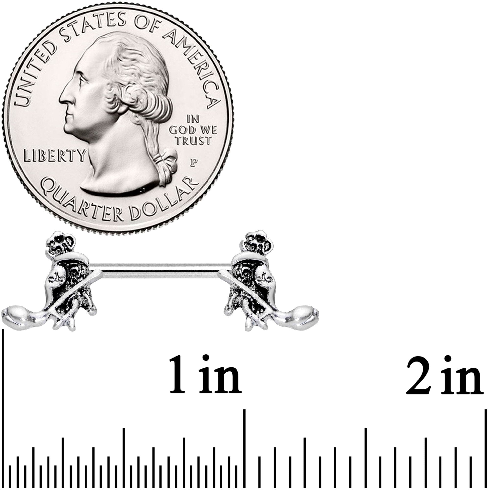 BodyCandy 14G 9/16 Hamsa Hand Flower Barbell Nipple Ring Set — detail and construction