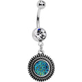 BodyCandy Faux Druzy Quartz Baroque Concentric Circles Dangle Belly Ring — main product shot