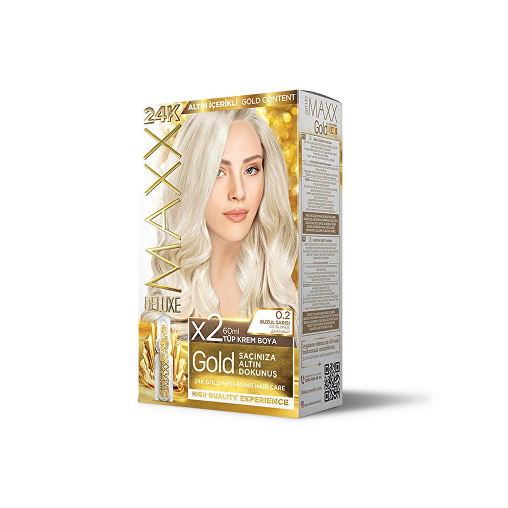 Maxx Deluxe Golden Beauty 24K Hair Dye - Nourishing, Long-Lasting Color with Nano Gold & Golden Shine