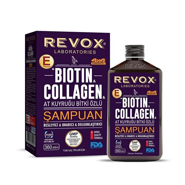 Revox Biotin & Collagen Shampoo: Thickening Hair Growth Formula with Vitamin E & Horse Tail Extract - 360ml