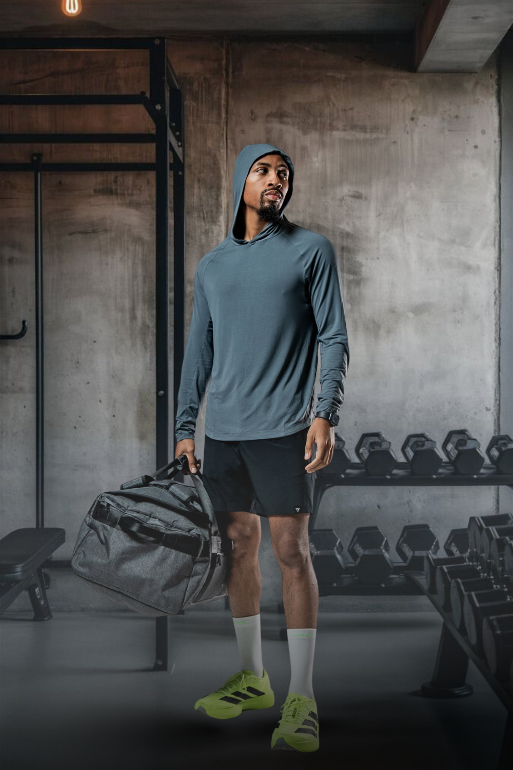 Varlo Men's Terra Recovery Element Hoodie Shirt (Ash Gray) — size reference