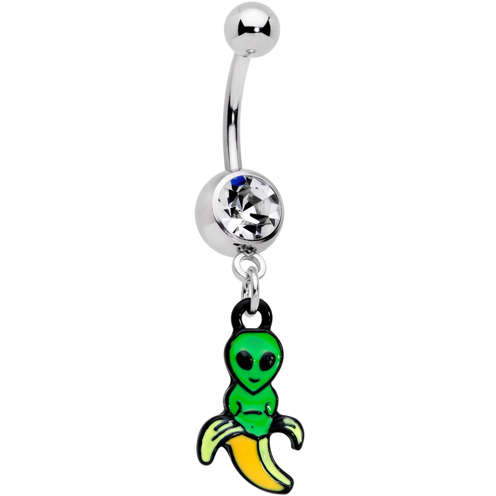 BodyCandy Clear Gem An Appealing Little Banana Alien Dangle Belly Ring — main product shot
