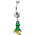 BodyCandy Clear Gem An Appealing Little Banana Alien Dangle Belly Ring — main product shot