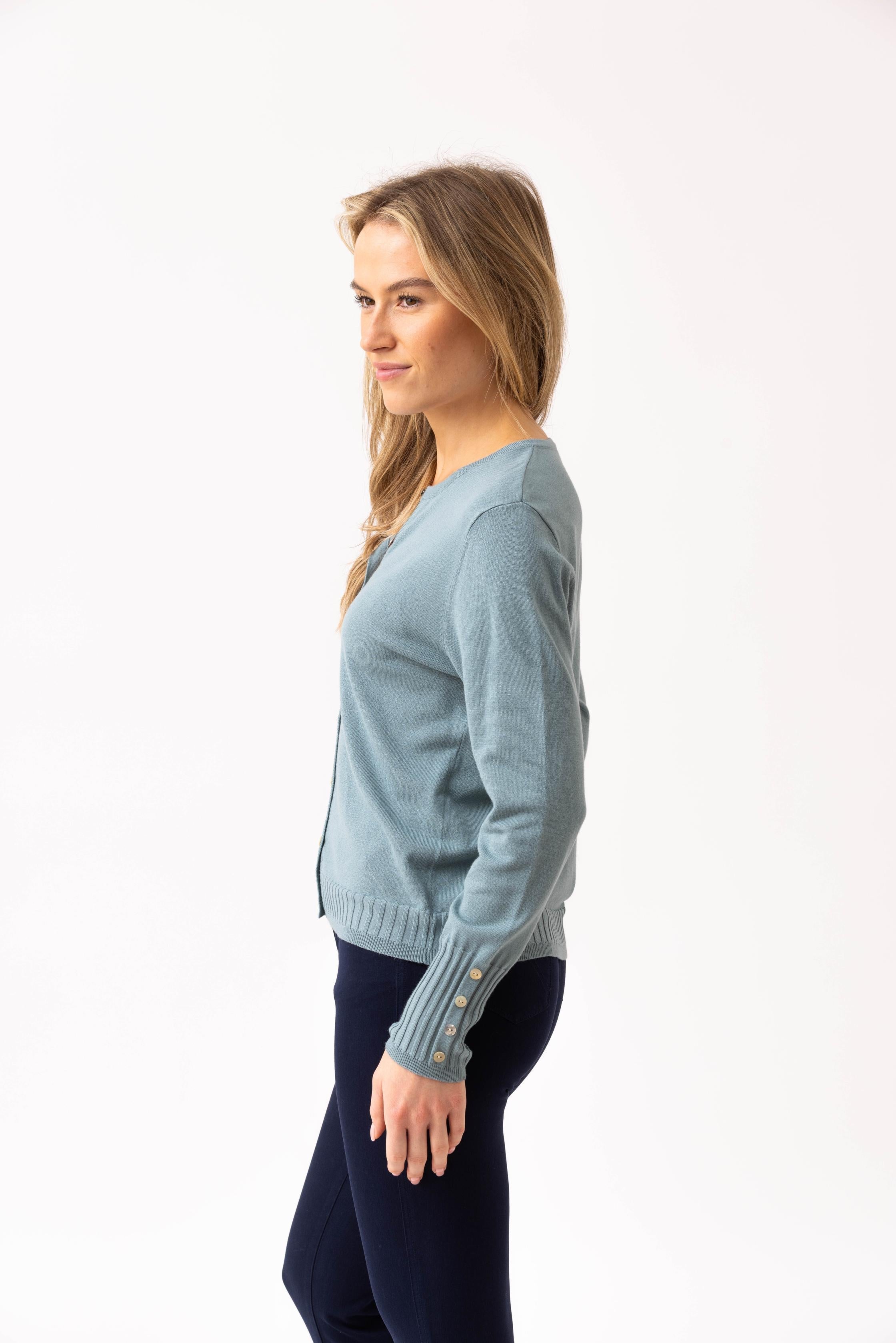 KADOU BOUTIQUE Essential Button Cardigan — detail close-up