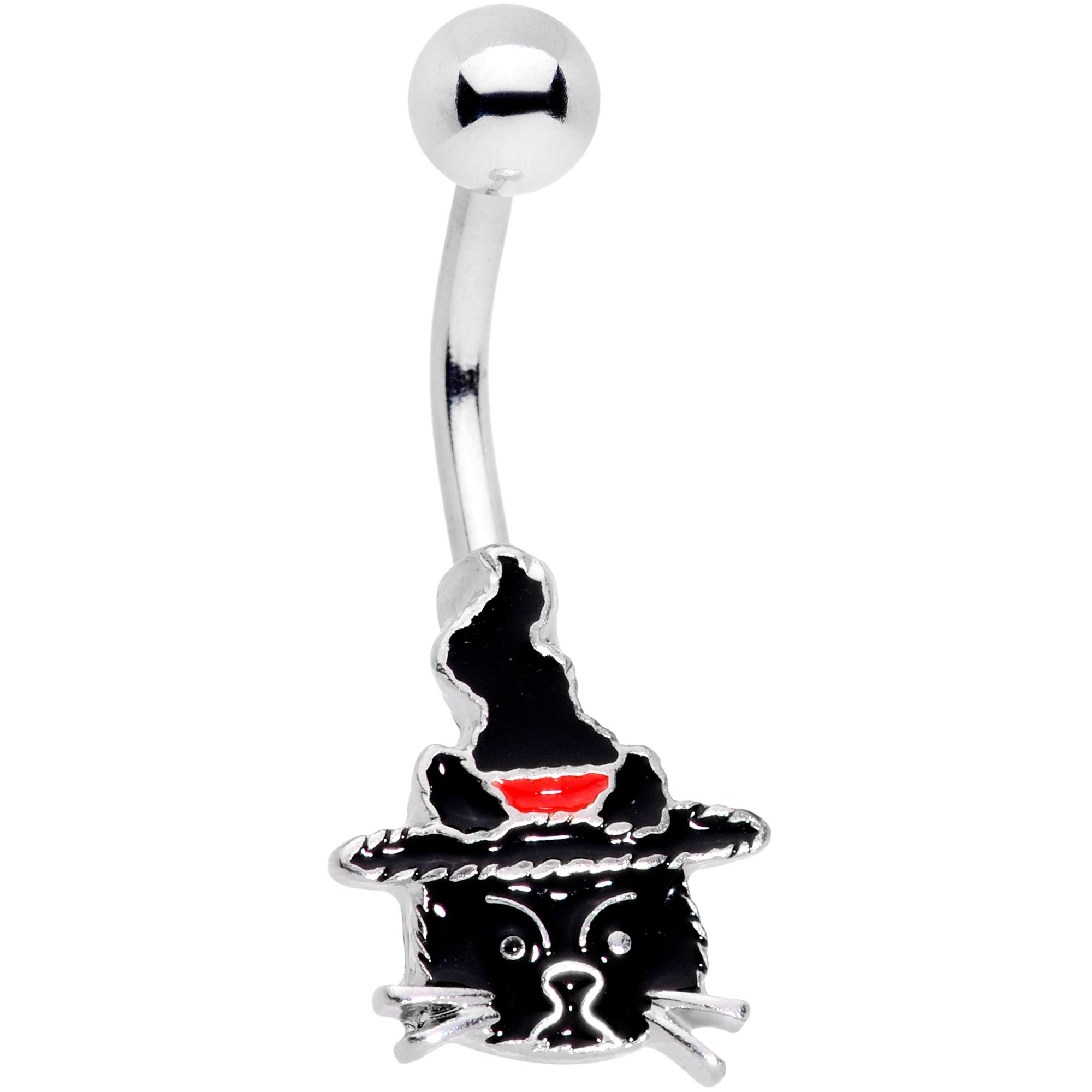 BodyCandy Halloween Witch Way Sassy Black Cat Belly Ring — main product shot