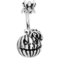 BodyCandy Scary Spider Jack O Lantern Double Mount Belly Ring — main product shot