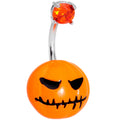BodyCandy Orange Gem Scary Halloween Jack O Lantern Belly Ring — main product shot