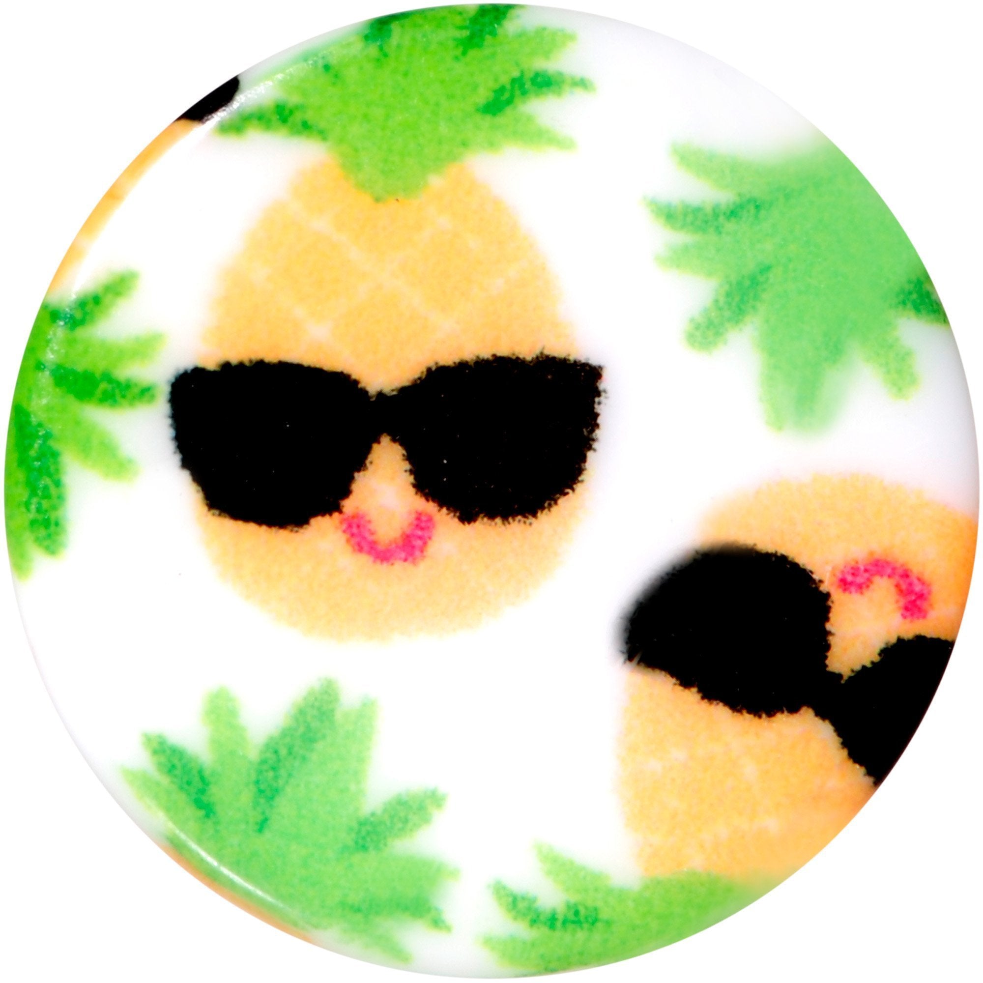 BodyCandy White Acrylic Hip Sunglasses Pineapple Single Flare Plug Set Sizes 3mm to 16mm — lifestyle context