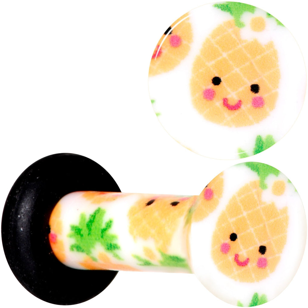 BodyCandy White Acrylic Pretty Pineapple Single Flare Plug Set Sizes 3mm to 16mm — main product shot