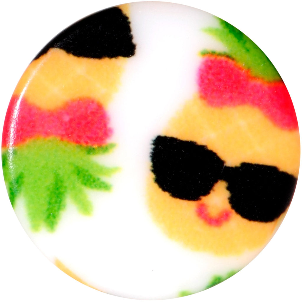 BodyCandy White Acrylic Cool Pineapple Single Flare Plug Set 3mm to 16mm — lifestyle context