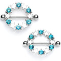 BodyCandy 14G 7/8 Blue Gem Ring of Stars Nipple Shield Set — main product shot