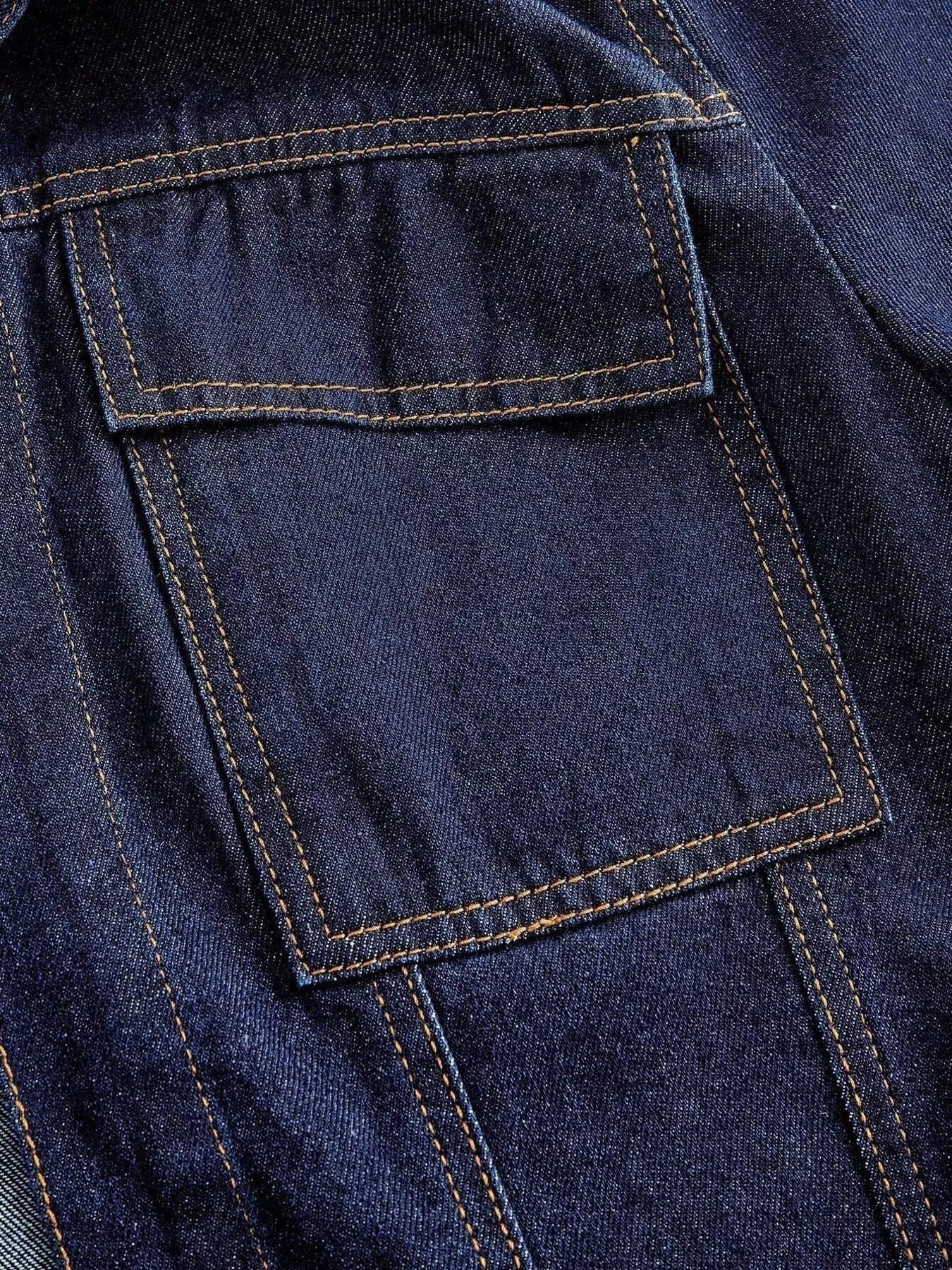 Tie Waist Long Sleeve Denim Jacket