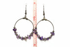 Amethyst hoop drops