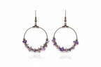 Amethyst hoop drops