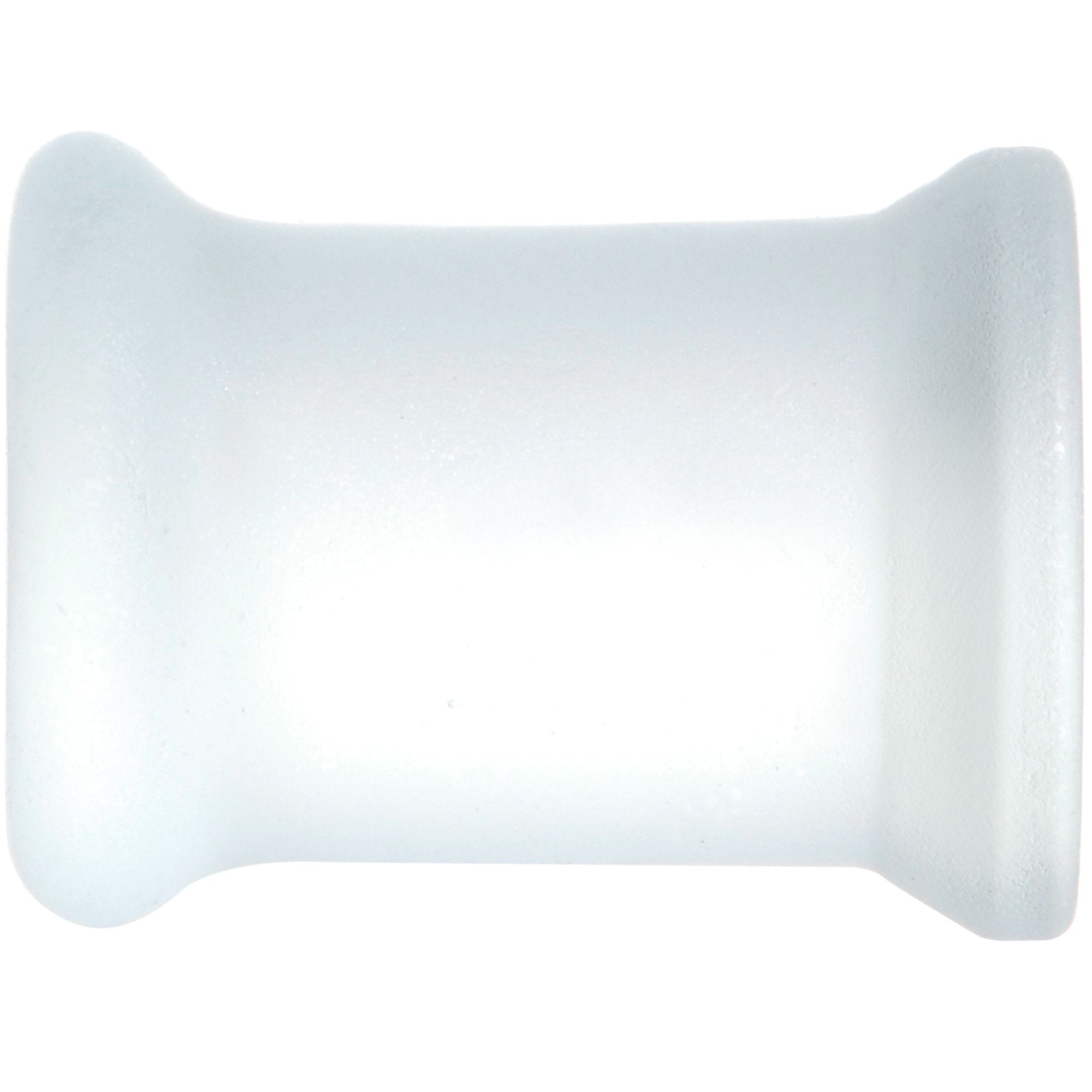 BodyCandy White Matte Glass Alien Head Double Flare Plug Set 6mm to 30mm — branding close-up