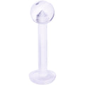 BodyCandy 14G 3/8 Clear Flexible Bioplast Labret Monroe Retainer — main product shot