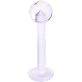 14G 3/8 Clear Flexible Bioplast Labret Monroe Retainer