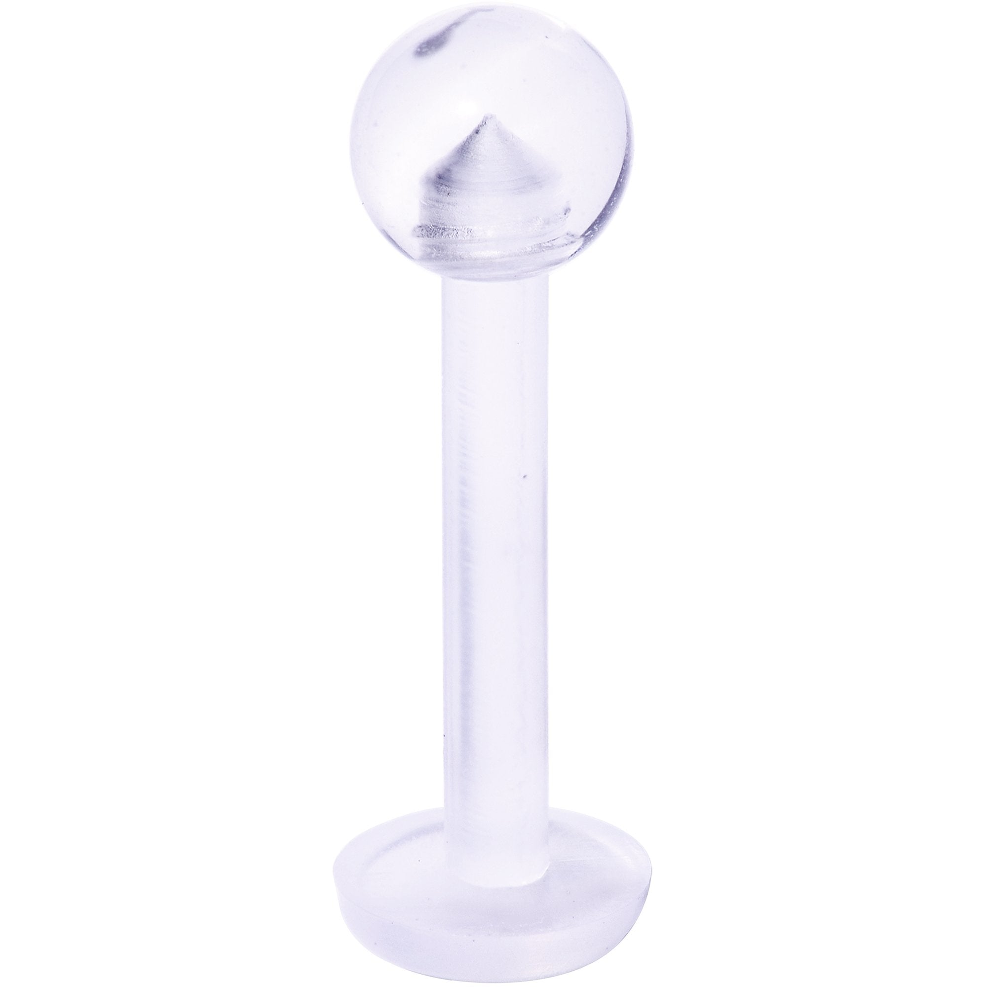 BodyCandy 14G 3/8 Clear Flexible Bioplast Labret Monroe Retainer — main product shot