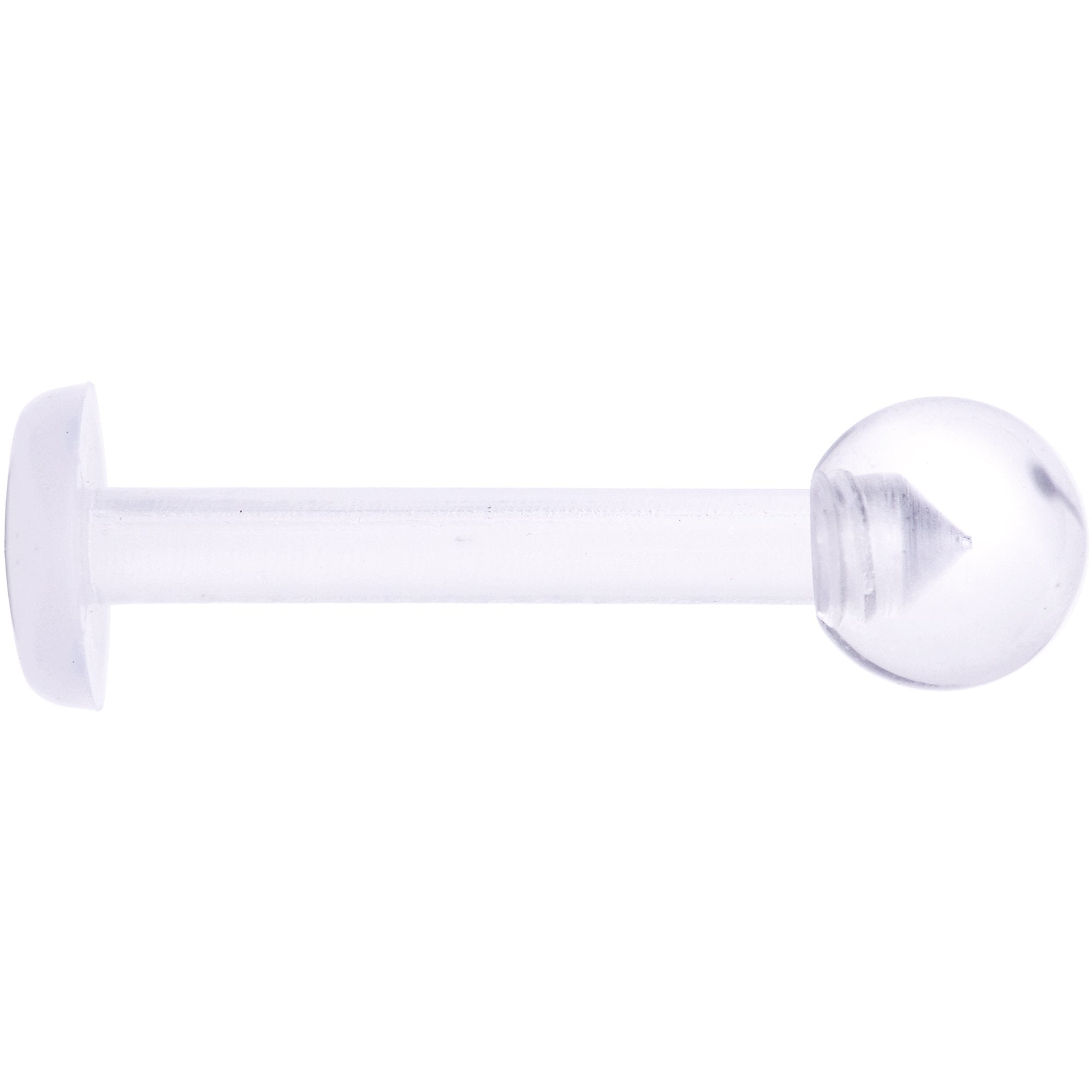 BodyCandy 14G 3/8 Clear Flexible Bioplast Labret Monroe Retainer — detail and construction