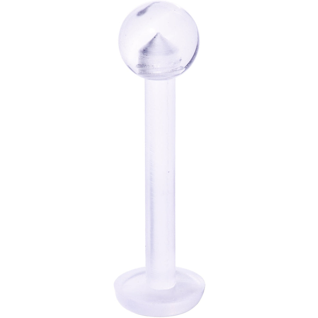 BodyCandy 14G 1/2 Clear Flexible Bioplast Straight Barbell Retainer — main product shot