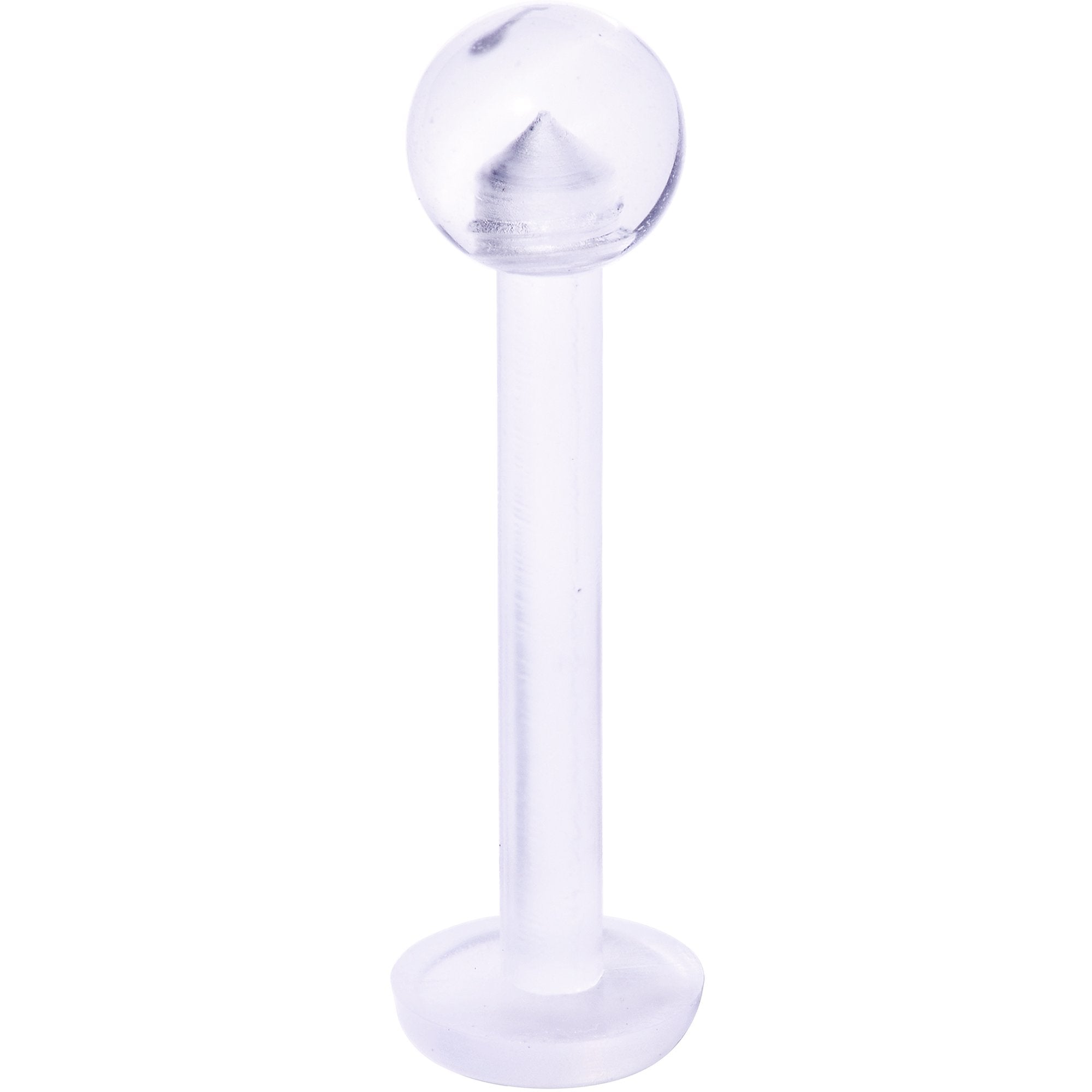 BodyCandy 14G 1/2 Clear Flexible Bioplast Straight Barbell Retainer — main product shot