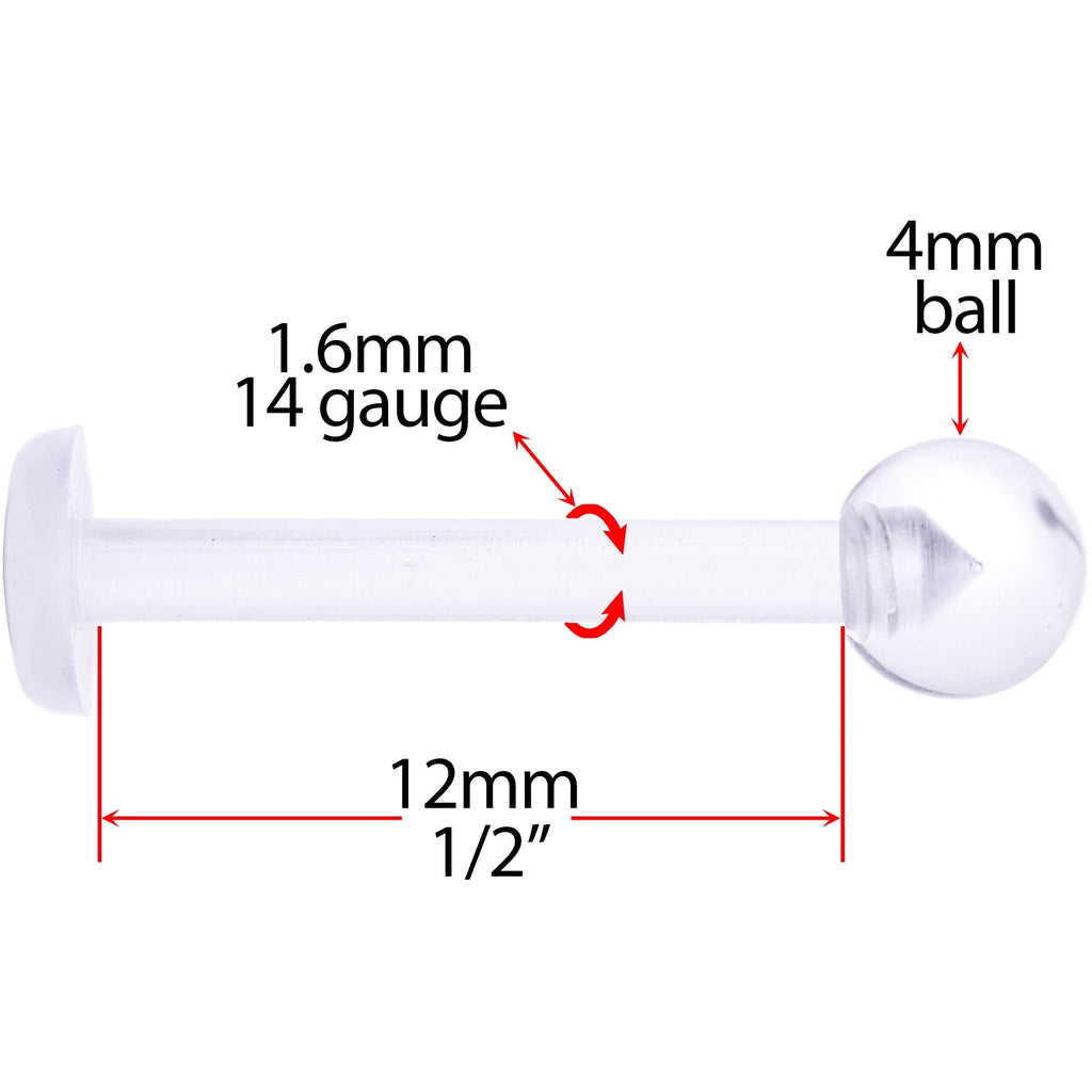 BodyCandy 14G 1/2 Clear Flexible Bioplast Straight Barbell Retainer — lifestyle context