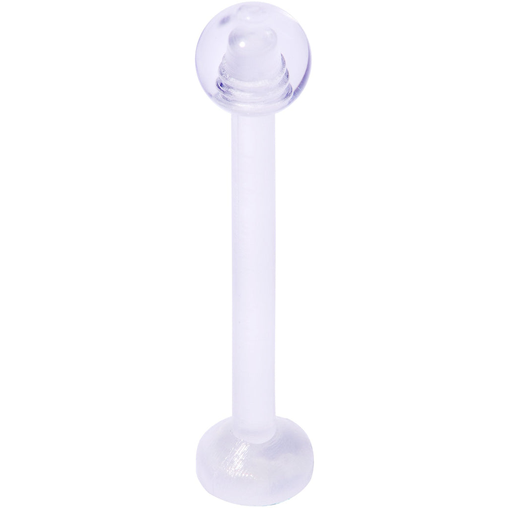 BodyCandy 14G 5/8 Clear Flexible Bioplast Straight Barbell Retainer — main product shot