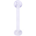 BodyCandy 14G 5/8 Clear Flexible Bioplast Straight Barbell Retainer — main product shot