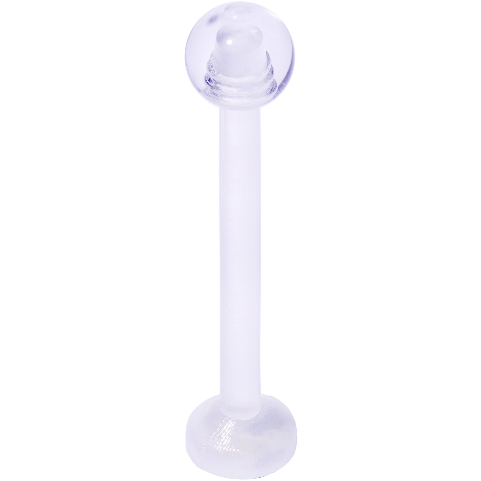 BodyCandy 14G 5/8 Clear Flexible Bioplast Straight Barbell Retainer — main product shot