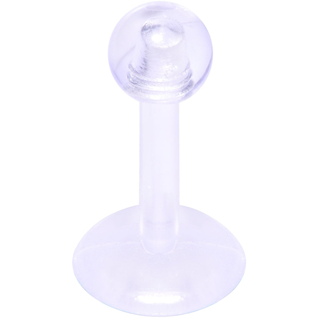 BodyCandy 16G 1/4 Clear Flexible Bioplast Labret Monroe Tragus Retainer — main product shot