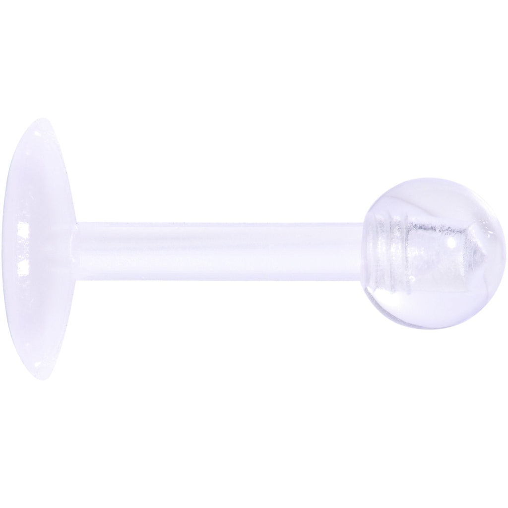 BodyCandy 16G 1/4 Clear Flexible Bioplast Labret Monroe Tragus Retainer — detail and construction