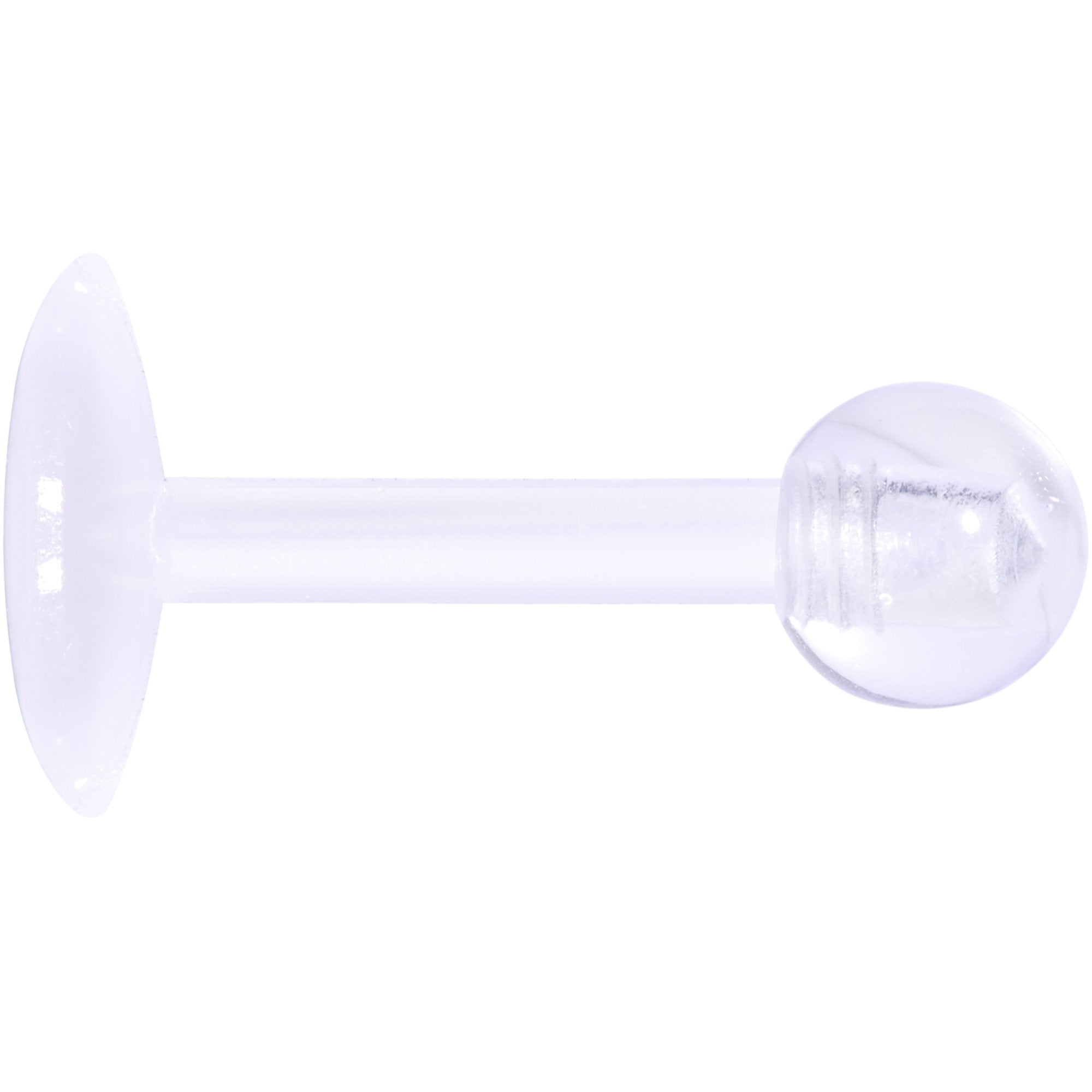 BodyCandy 16G 1/4 Clear Flexible Bioplast Labret Monroe Tragus Retainer — detail and construction