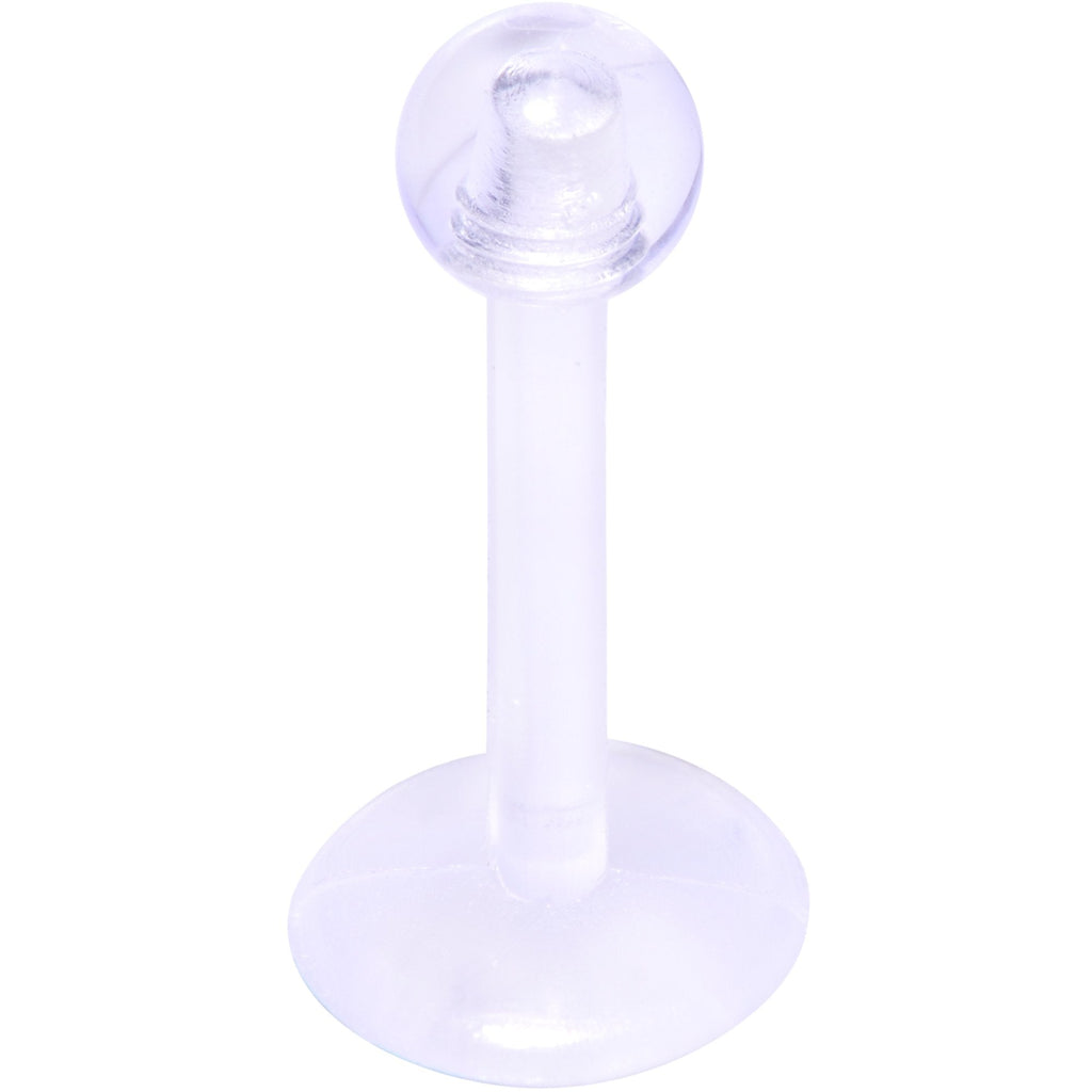 BodyCandy 16G 5/16 Clear Flexible Bioplast Labret Monroe Tragus Retainer — main product shot
