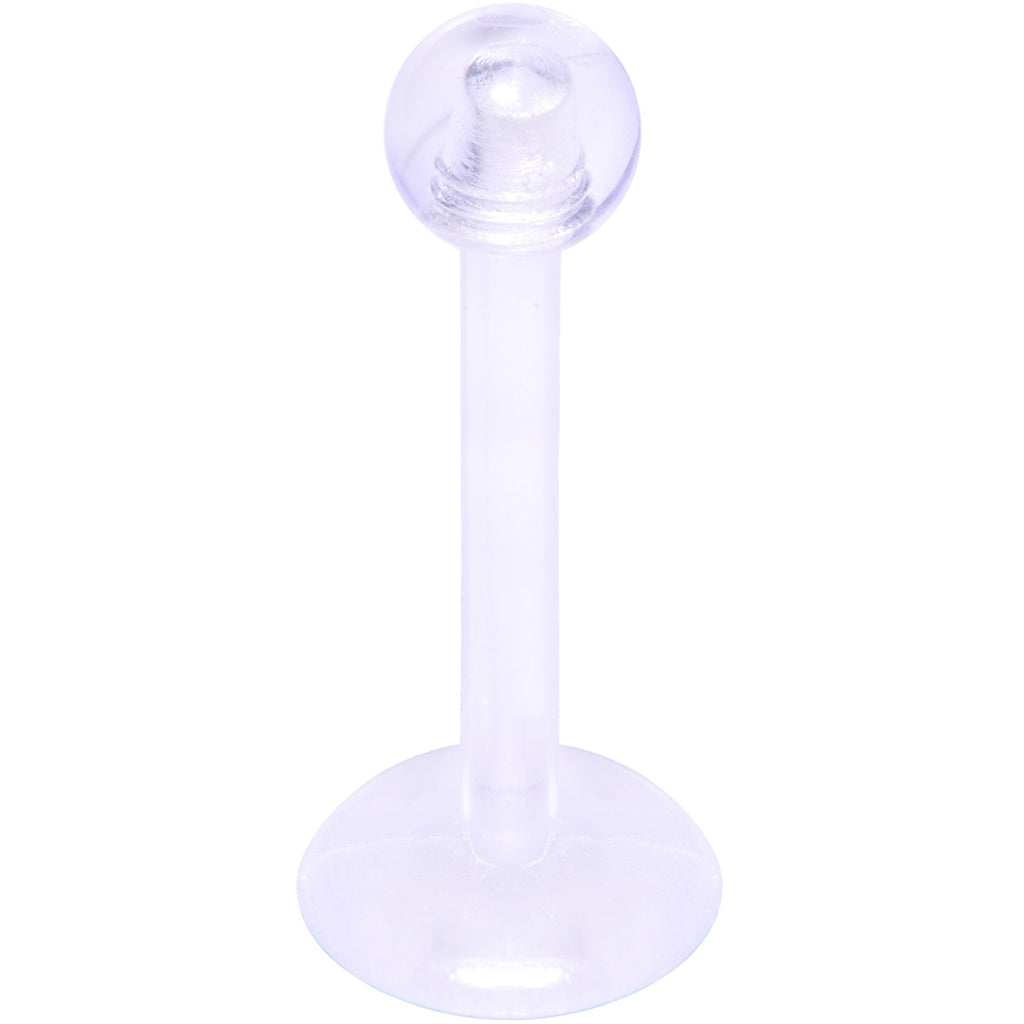 BodyCandy 16G 3/8 Clear Flexible Bioplast Labret Monroe Tragus Retainer — main product shot