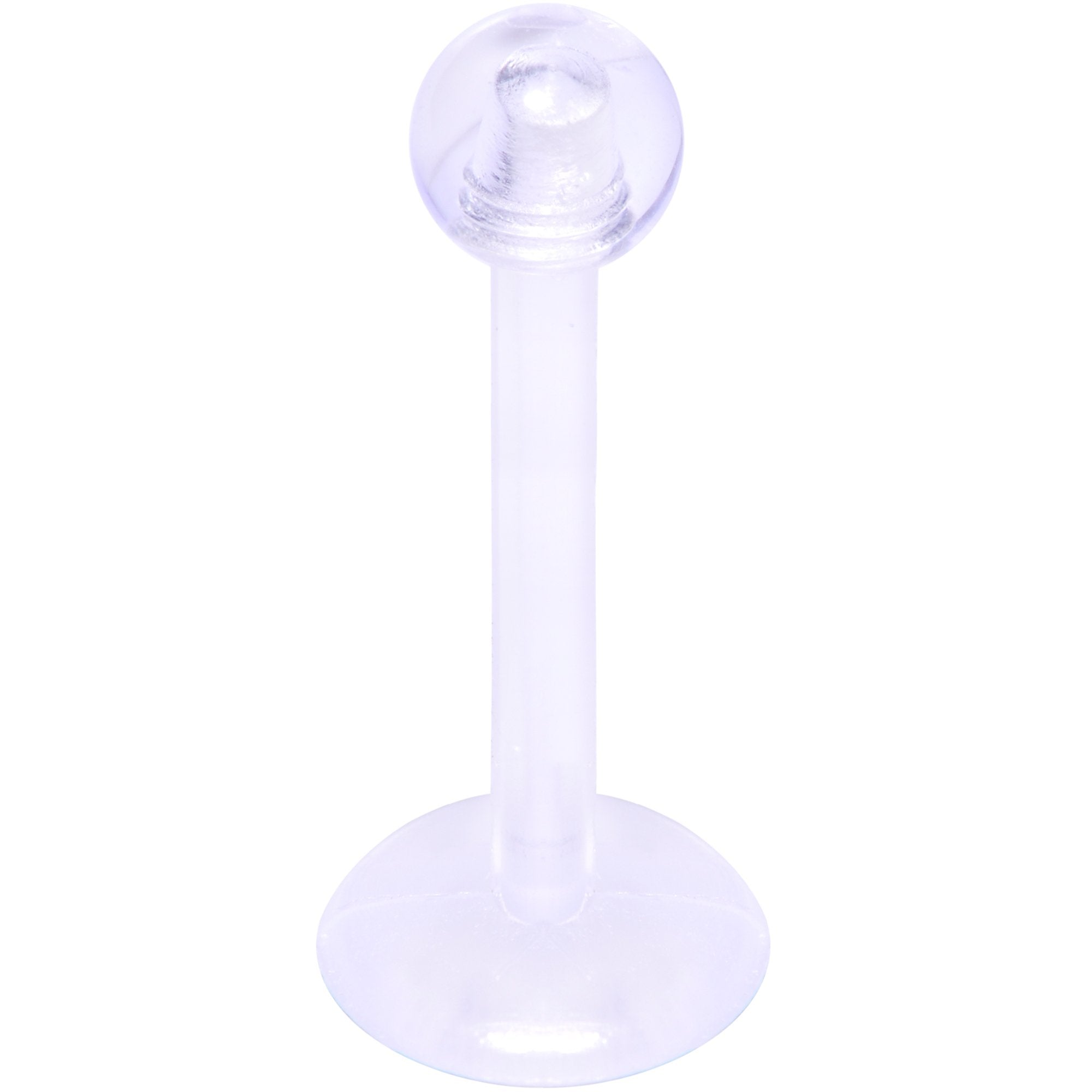 BodyCandy 16G 3/8 Clear Flexible Bioplast Labret Monroe Tragus Retainer — main product shot