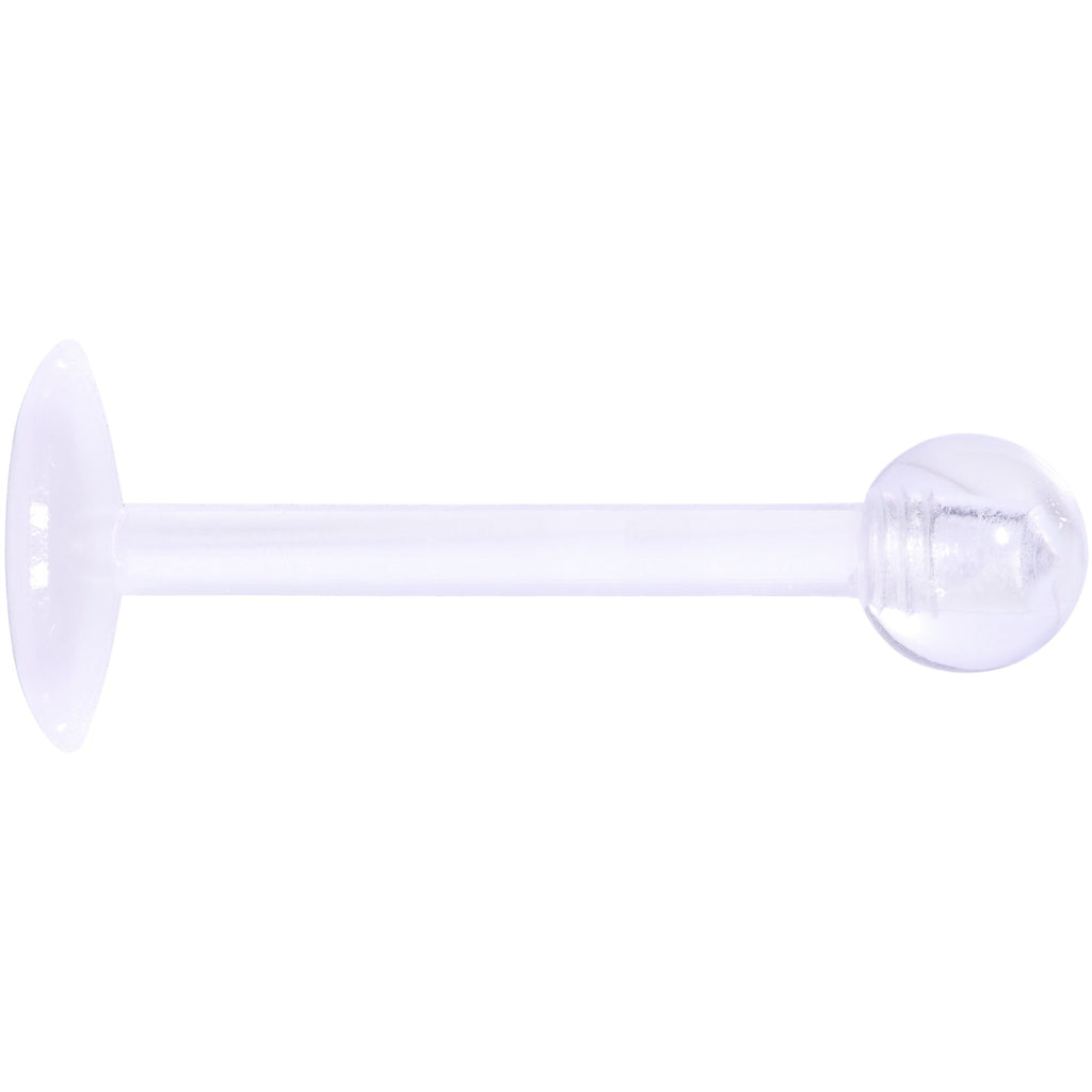 BodyCandy 16G 3/8 Clear Flexible Bioplast Labret Monroe Tragus Retainer — detail and construction