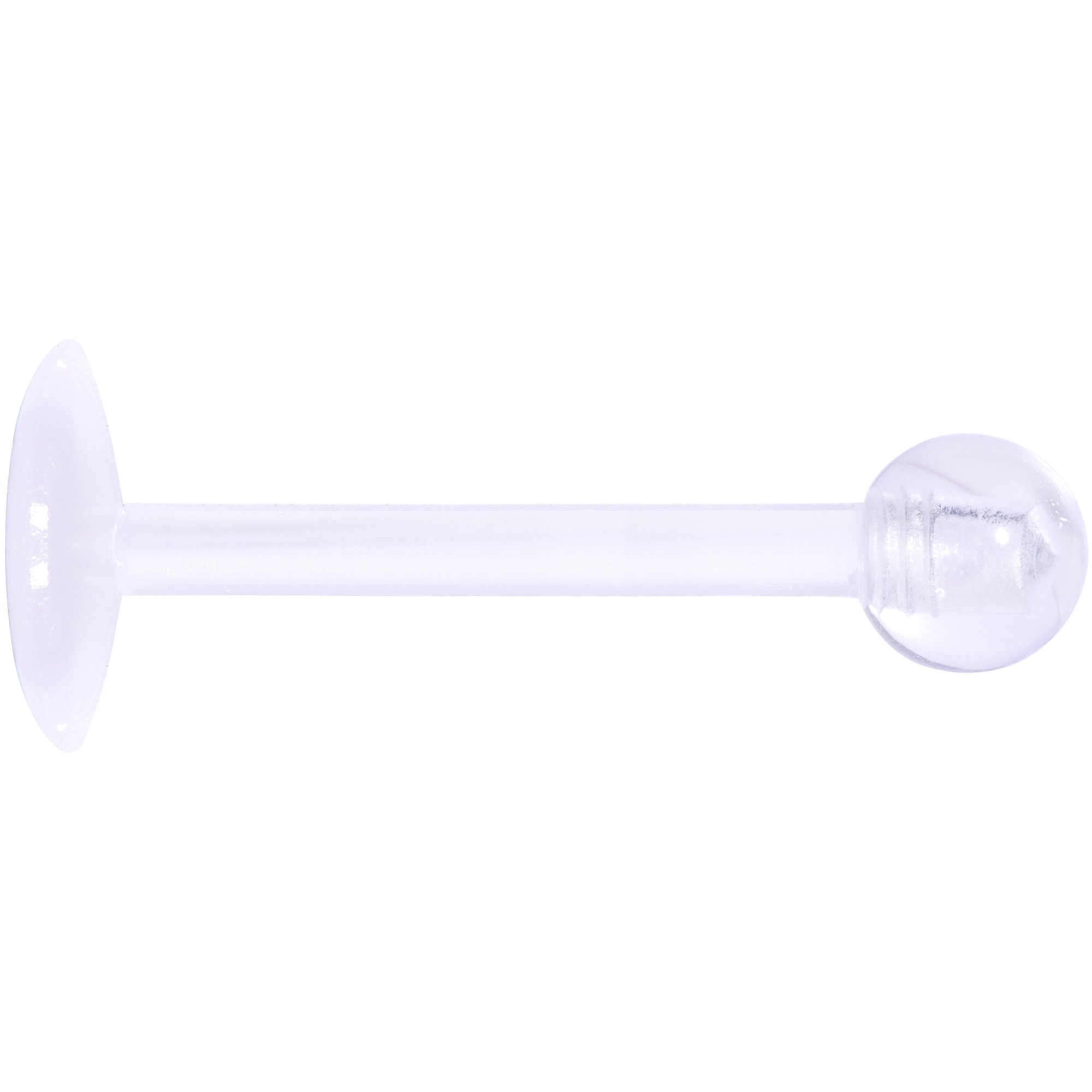 BodyCandy 16G 3/8 Clear Flexible Bioplast Labret Monroe Tragus Retainer — detail and construction
