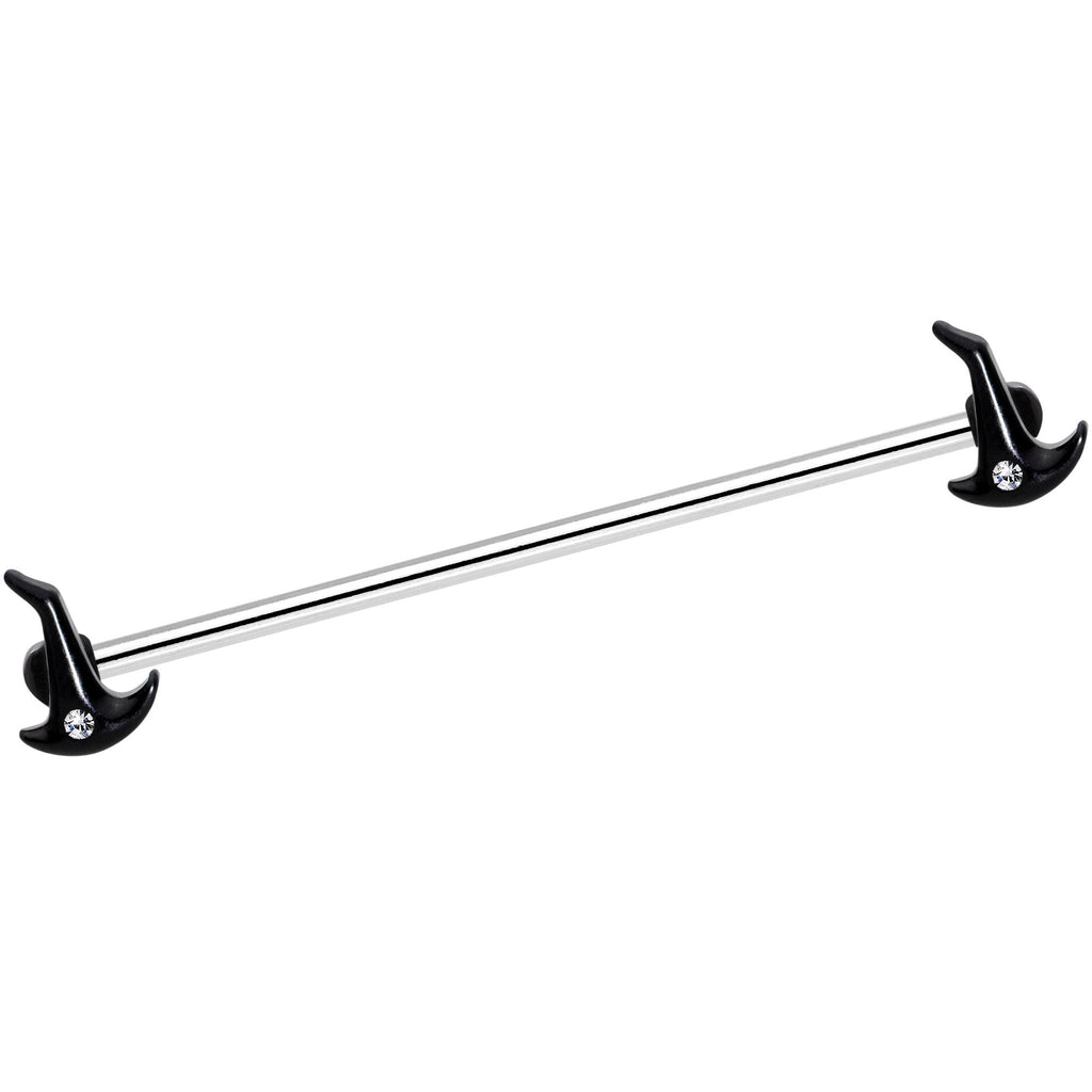BodyCandy 14G Clear Gem Black Halloween Witch Hat Industrial Barbell 38mm — main product shot