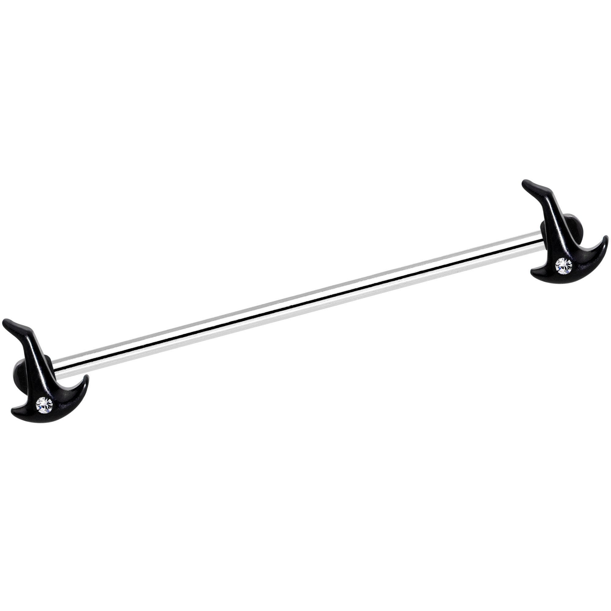 BodyCandy 14G Clear Gem Black Halloween Witch Hat Industrial Barbell 38mm — main product shot