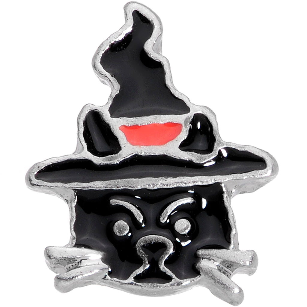 BodyCandy 16G 1/4 Halloween Black Cat Cartilage Tragus Earring — detail and construction